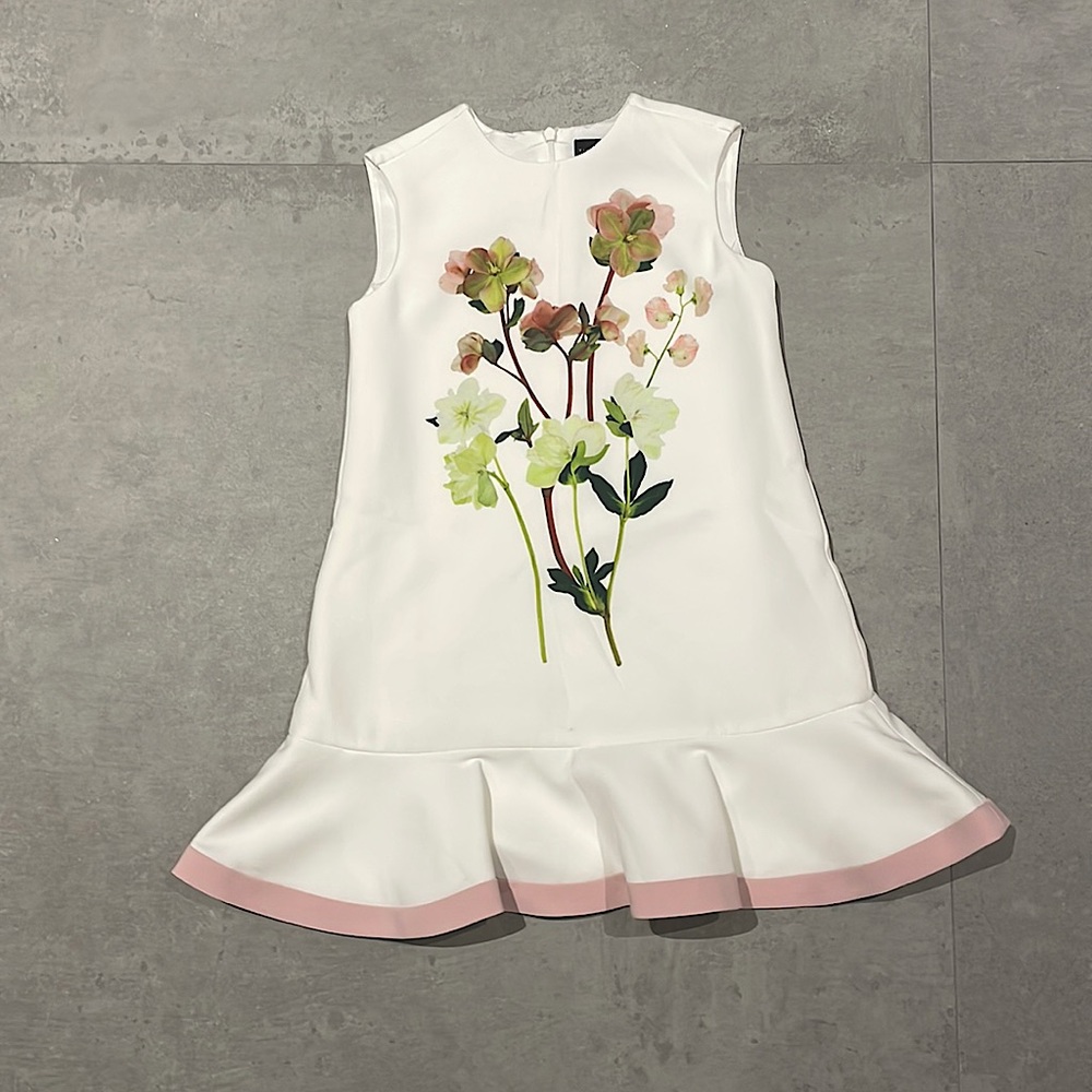 Victoria Beckham Target Girls' Pressed Floral Ruffle Hem Dress Size XS